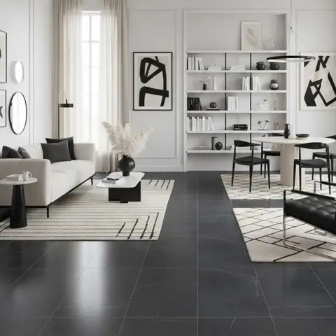 سرامیک ایفا سرام برند میلان طرح گرانادا لایت مشکی پولیش سایز 120*60