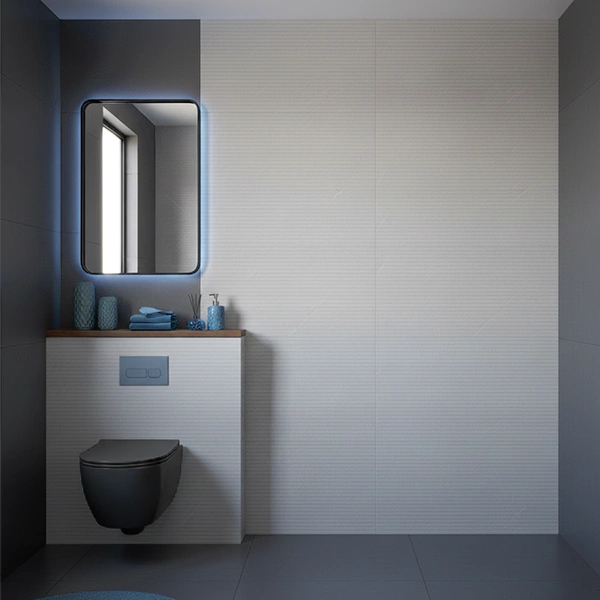 سرامیک سرام نگار طرح بلونیا طوسی دکور خطی مات سایز 90*30