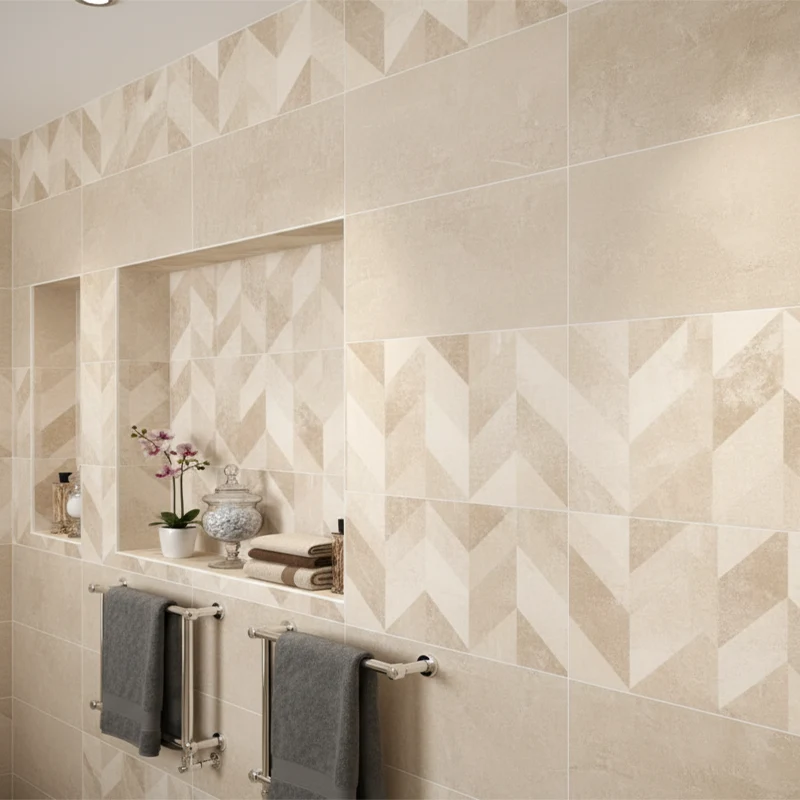 سرامیک سرام نگار طرح فندی کرم دکور زیگزاگی براق سایز 90*30