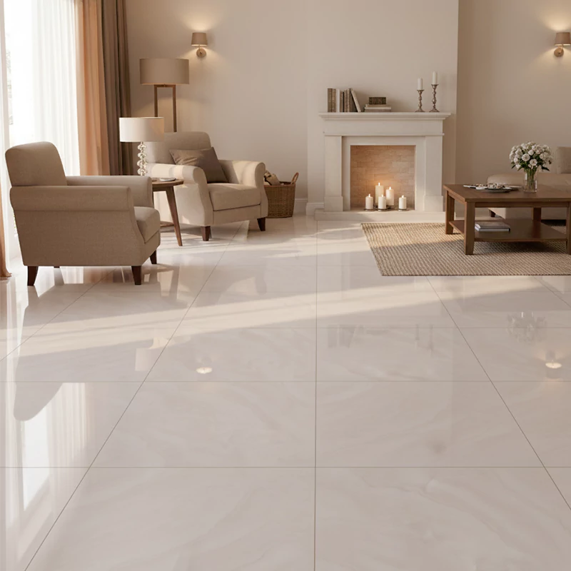 سرامیک ایفا سرام برند میلان طرح رودری سفید پولیش سایز 100*100