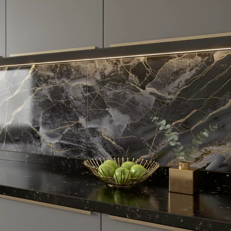 سرامیک ایفا سرام برند میلان طرح فور مچ باراکا مشکی نانو پولیش سایز 120*60