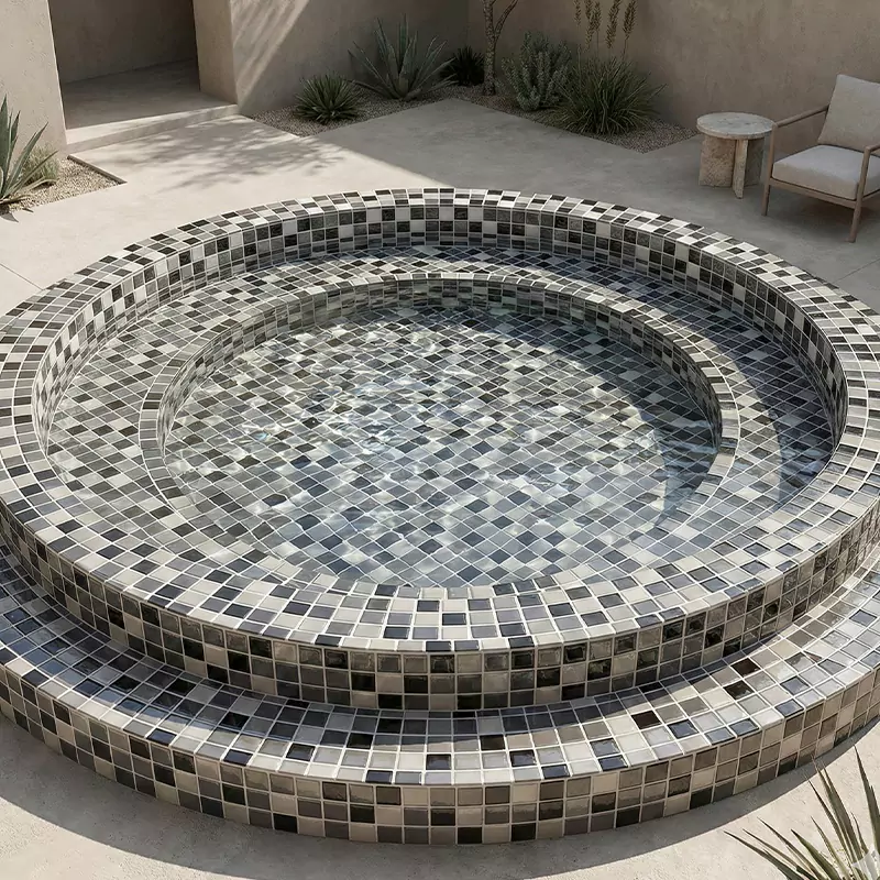 کاشی استخری آپادانا برند میراک طرح سزار طوسی تیره براق سایز 30*30