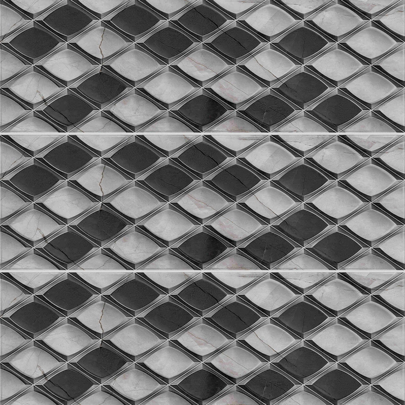 کاشی الوند لوکس طرح تامارا کد MD-1569 طوسی دکور براق سایز 90*30