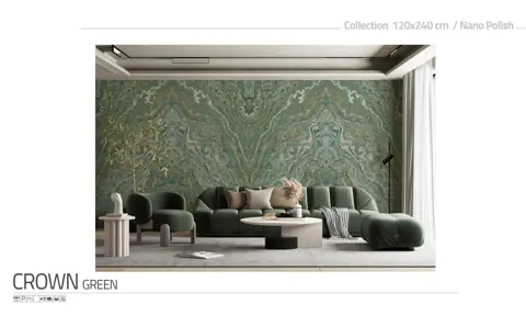 اسلب پرنیان طرح بوک مچ کرون سبز نانو پولیش سایز 240*120