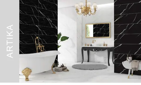 کاشی الوند لوکس طرح آرتیکا سفید دکور براق سایز 90*30