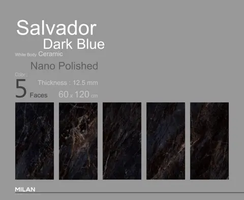 سرامیک ایفا سرام برند میلان طرح سالوادور آبی پولیش سایز 120*60