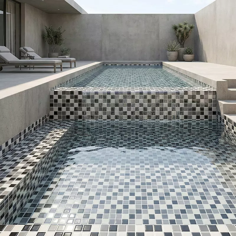 کاشی استخری آپادانا برند میراک طرح سزار طوسی تیره براق سایز 30*30