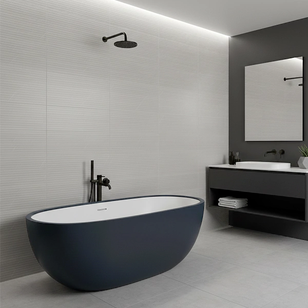 سرامیک سرام نگار طرح بلونیا طوسی دکور خطی مات سایز 90*30