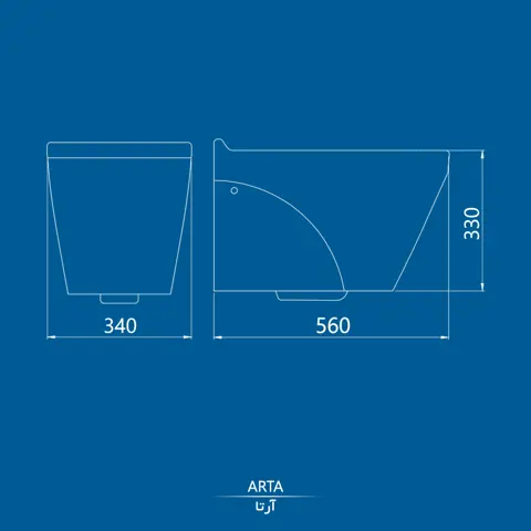 توالت فرنگی وال هنگ کرد مدل آرتا