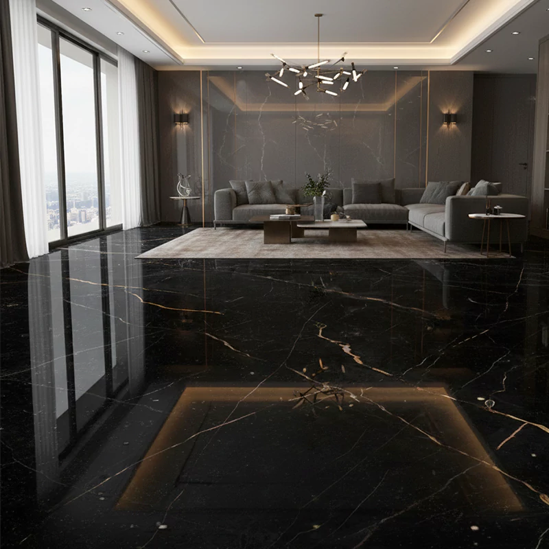 سرامیک ایفا سرام برند میلان طرح الویس مشکی پولیش سایز 100*100