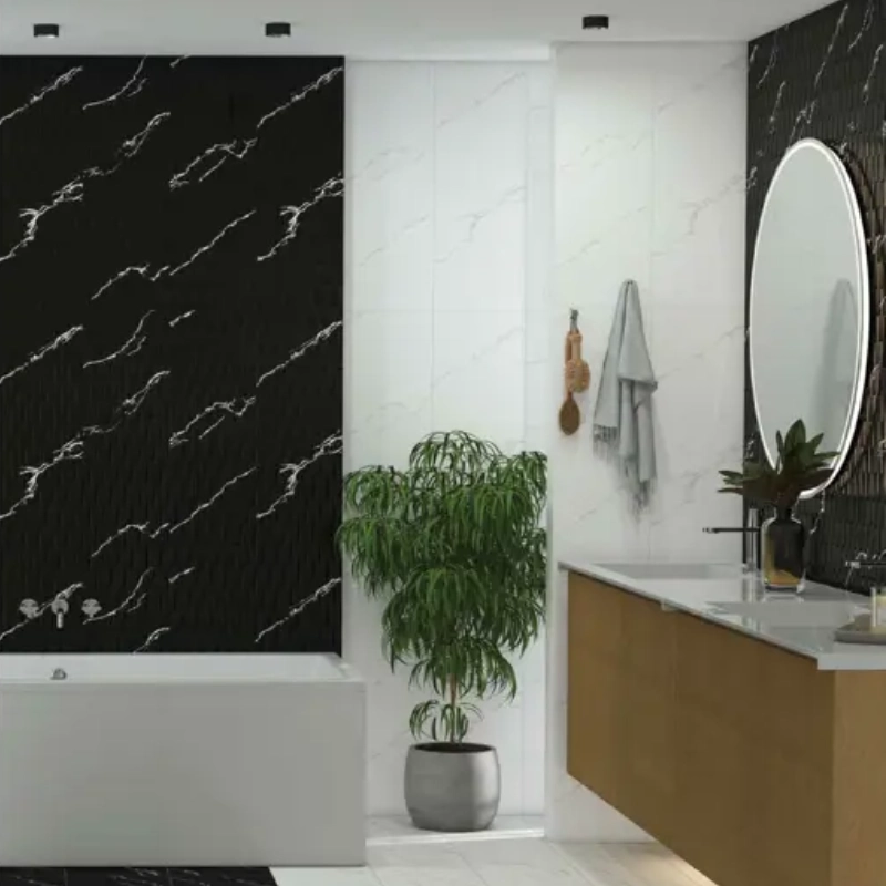 کاشی الوند طرح پیرلا مشکی براق سایز 90*30