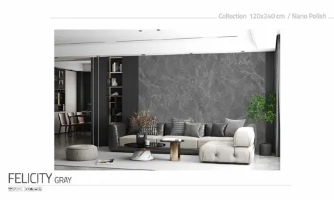 اسلب پرنیان طرح فیلیسیتی طوسی تیره نانو پولیش سایز 240*120