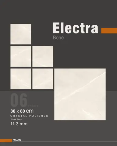 سرامیک ایفا سرام برند میلان طرح الکترا بون کریستال پولیش سایز 80*80