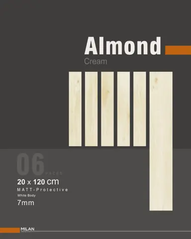 سرامیک ایفا سرام برند میلان طرح آلموند کرم مات سایز 120*20