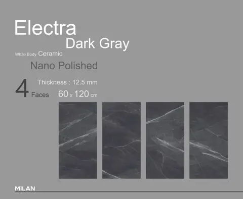 سرامیک ایفا سرام برند میلان طرح الکترا طوسی تیره پولیش سایز 120*60