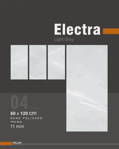 سرامیک ایفا سرام برند میلان طرح الکترا طوسی روشن پولیش سایز 120*60