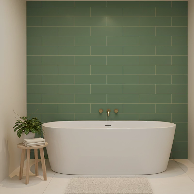 سرامیک ایفا سرام برند میلان طرح بریک مونوکالر سبز کد 86 کریستال پولیش سایز 30*8