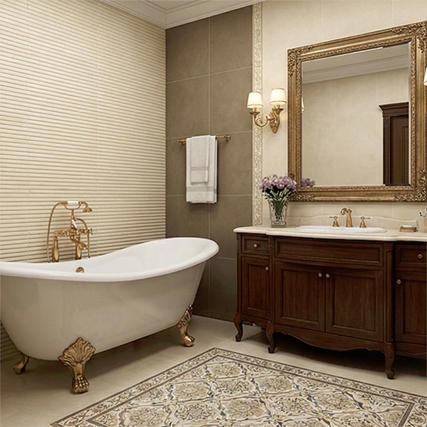 سرامیک سرام نگار طرح دنیز کرم دکور خطی مات سایز 90*30