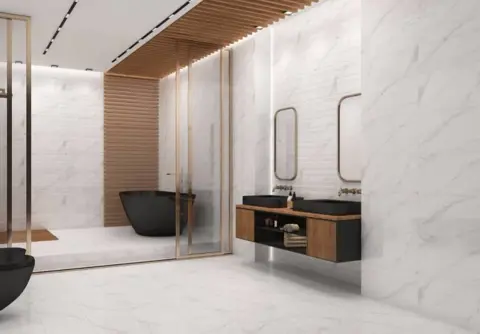کاشی نیلوفر طرح ونیس سفید دکور براق سایز 60*30