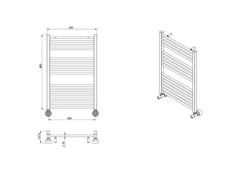 حوله خشک کن گرد ابعاد 80*50 شودر