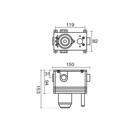 شیر مرکزی حمام KWC مدل یونیورسال
