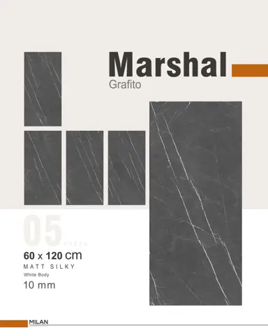 سرامیک ایفا سرام برند میلان طرح مارشال گرافیتو مات سایز 120*60