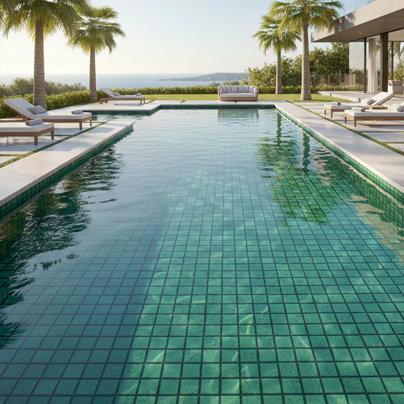 کاشی استخری البرز سبز کد SKY Green 98 براق سایز 2/5*2/5