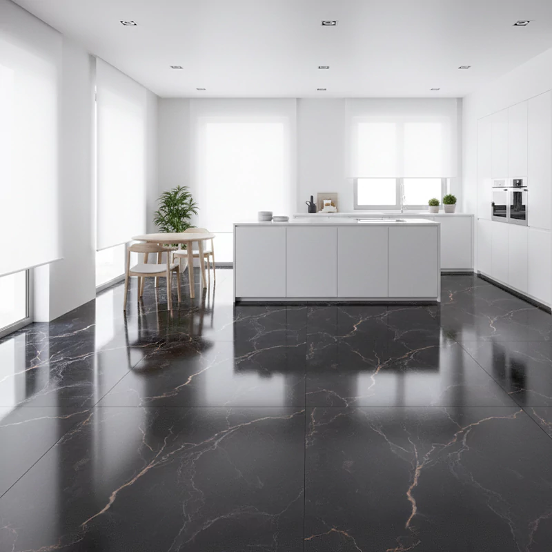 سرامیک ایفا سرام برند میلان طرح تاندر مشکی پولیش سایز 100*100