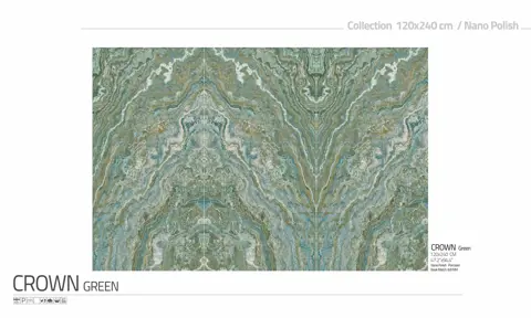 اسلب پرنیان طرح بوک مچ کرون سبز نانو پولیش سایز 240*120