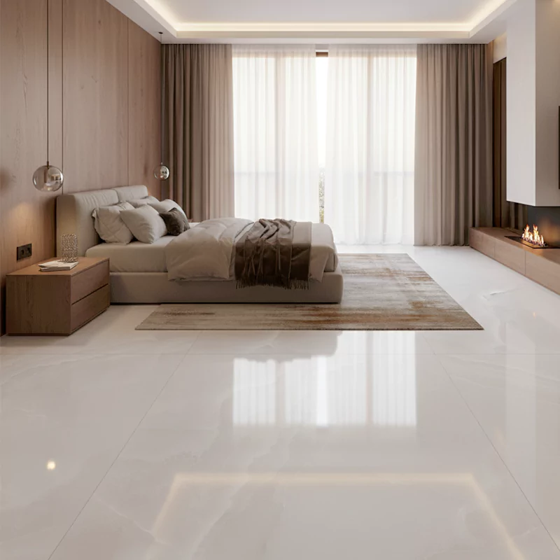 پرسلان ایفا سرام برند میلان طرح سانرایس سفید پولیش سایز 120*120