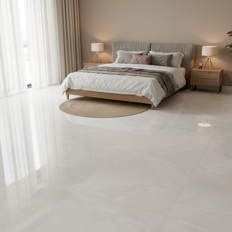 پرسلان ایفا سرام برند میلان طرح سانرایس سفید پولیش سایز 120*120