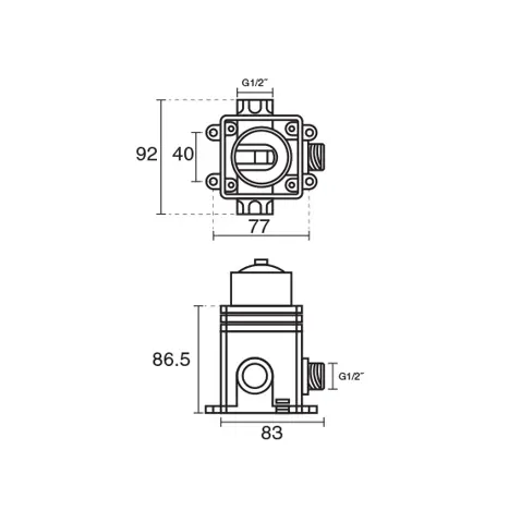 شیر مرکزی توالت مشترک KWC مدل یونیورسال