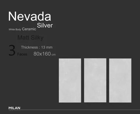 پرسلان ایفا سرام برند میلان طرح نوادا نقره ای مات سایز 160*80
