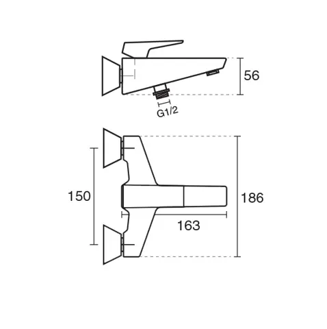 شیر حمام KWC مدل کواترو
