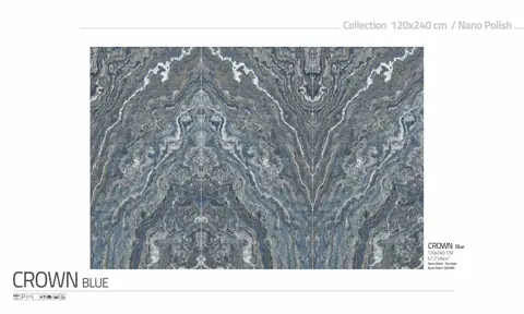 اسلب پرنیان طرح بوک مچ کرون آبی نانو پولیش سایز 240*120