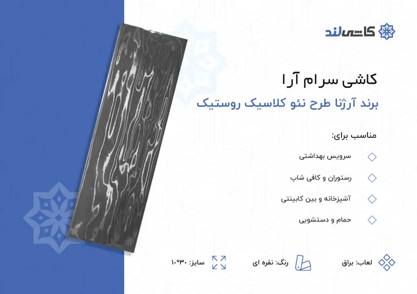 کاشی سرام آرا برند آرژنا طرح نئوکلاسیک روستیک نقره ای براق سایز 10-30.jpg کاشی سرام آرا برند آرژنا طرح نئوکلاسیک روستیک نقره ای براق سایز 10-30.jpg